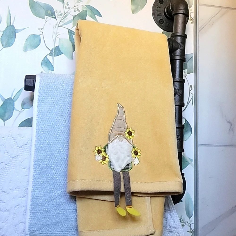 Sunflower Fall Gnome Hand Towel